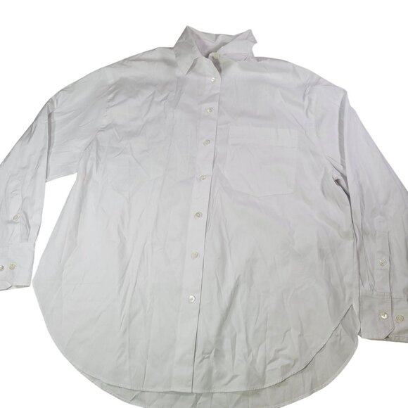 Madewell Women White Poplin Oversized Button-Up Long Sleeve Shirt Size S - Picture 1 of 7